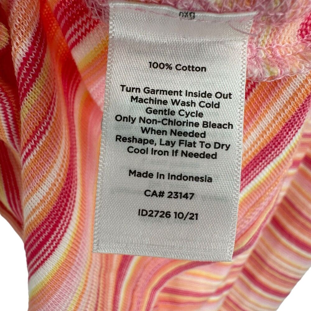 Talbots Top Size 2Xp 2X Petite Women's Pink Colorful 3/4 Sleeve Boat Neck Cotton - Picture 10 of 11
